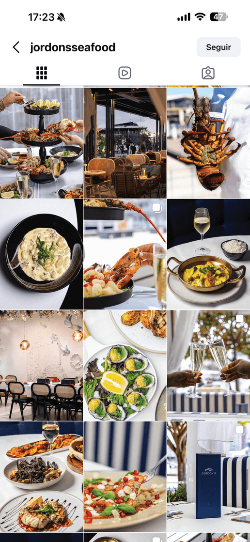 Instagram feed de Jordons Seafood