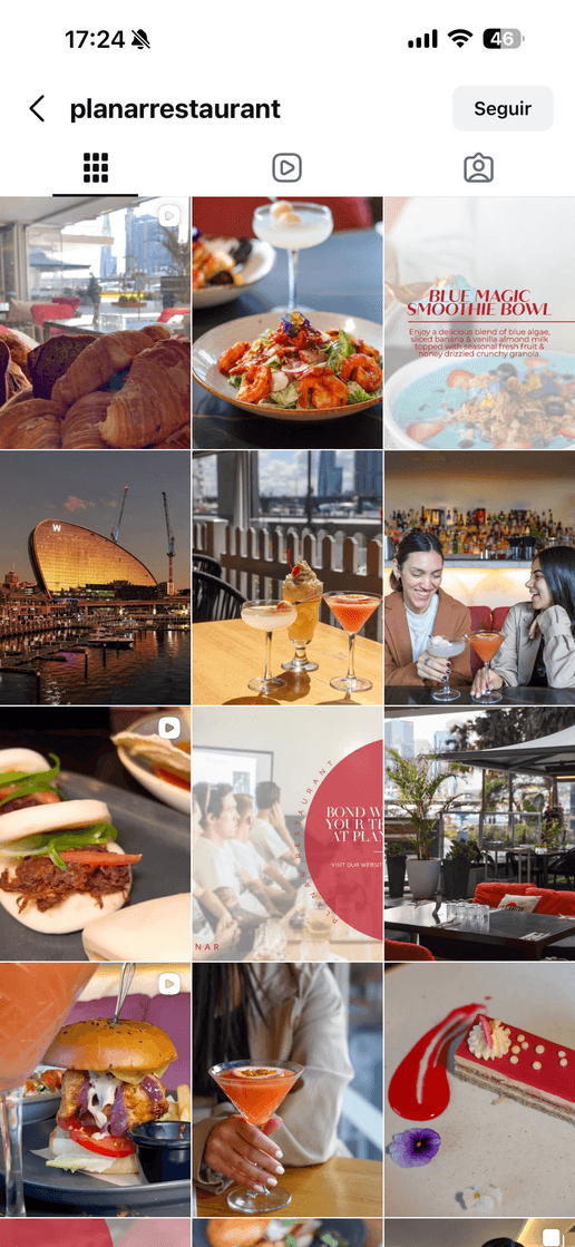 Instagram feed de Planar Restaurant